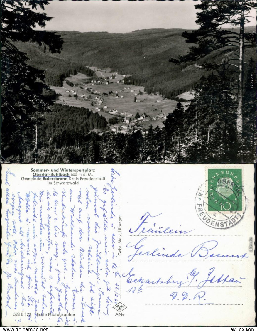 Ansichtskarte Obertal-Buhlbach-Baiersbronn Panorama-Ansicht 1961 - Baiersbronn