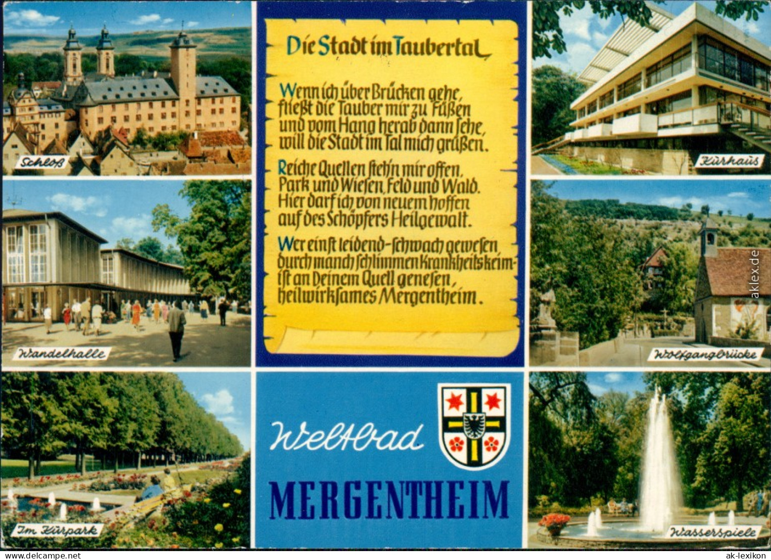 Bad Mergentheim Schloß, Kurhaus, Wandelhalle, Wolfgangsbrücke, 1976 - Bad Mergentheim
