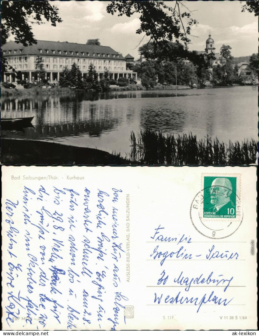 Ansichtskarte Bad Salzungen Kurhaus Mit Teichanlagen 1964 - Bad Salzungen