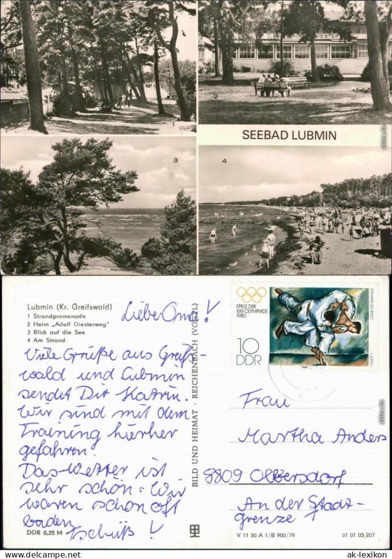 Lubmin Strandpromenade, Heim Adolf Diesterweg, Blick Auf Die See, Strand 1979 - Lubmin