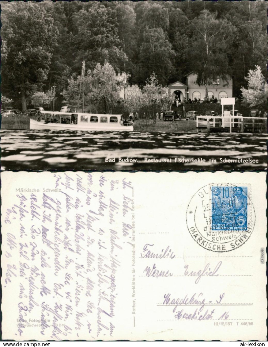 Buckow (Märkische Schweiz) Restaurant Fischerkehle Am Schermützelsee 1958 - Buckow