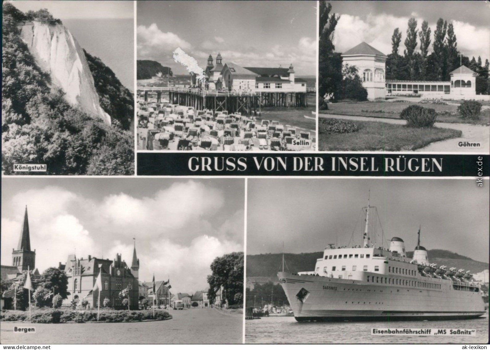 Bergen (Rügen) Insel Rügen:  Göhren, Bergen, Fährschiff Saßnitz 1967 - Göhren