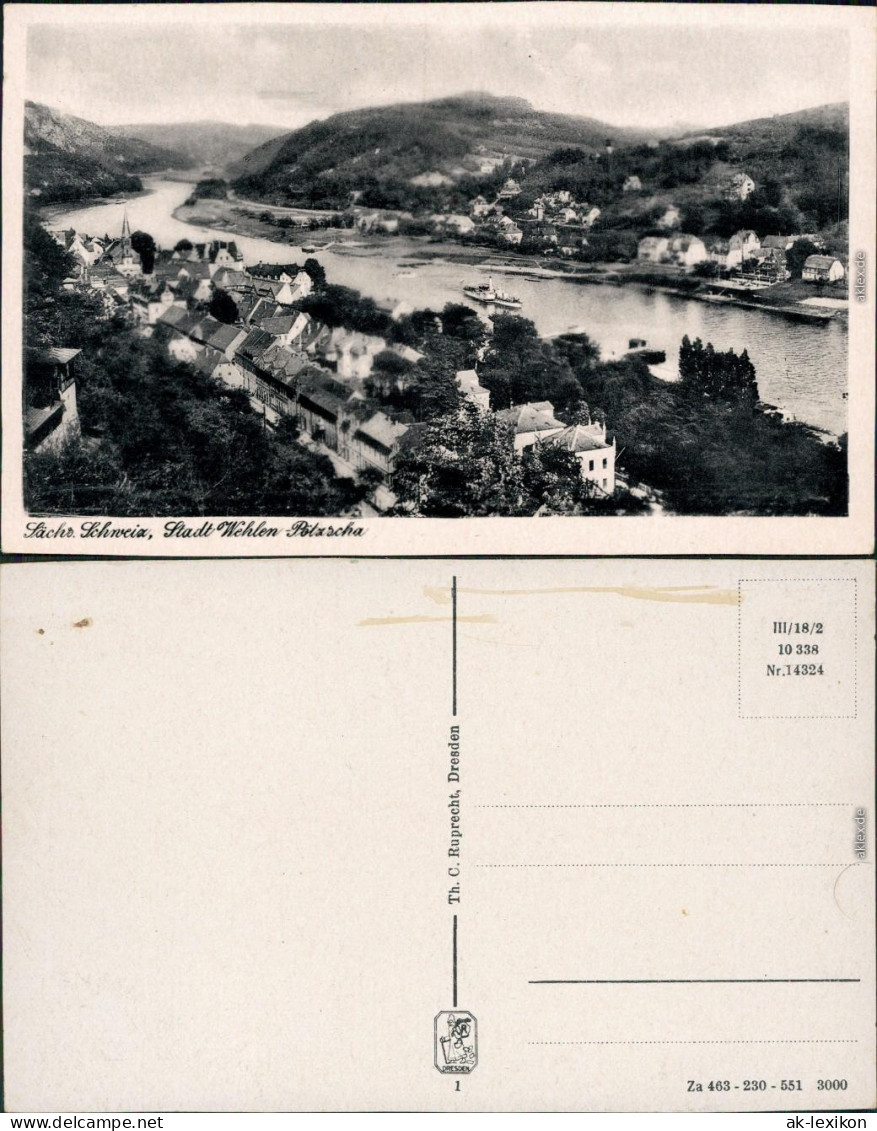 Ansichtskarte Wehlen Blick über Die Stadt 1955  - Wehlen