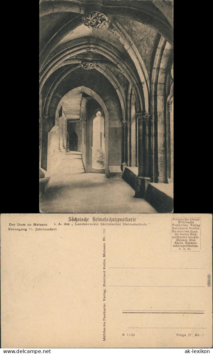 Ansichtskarte Meißen Kreuzgang - Dom 1918  - Meissen