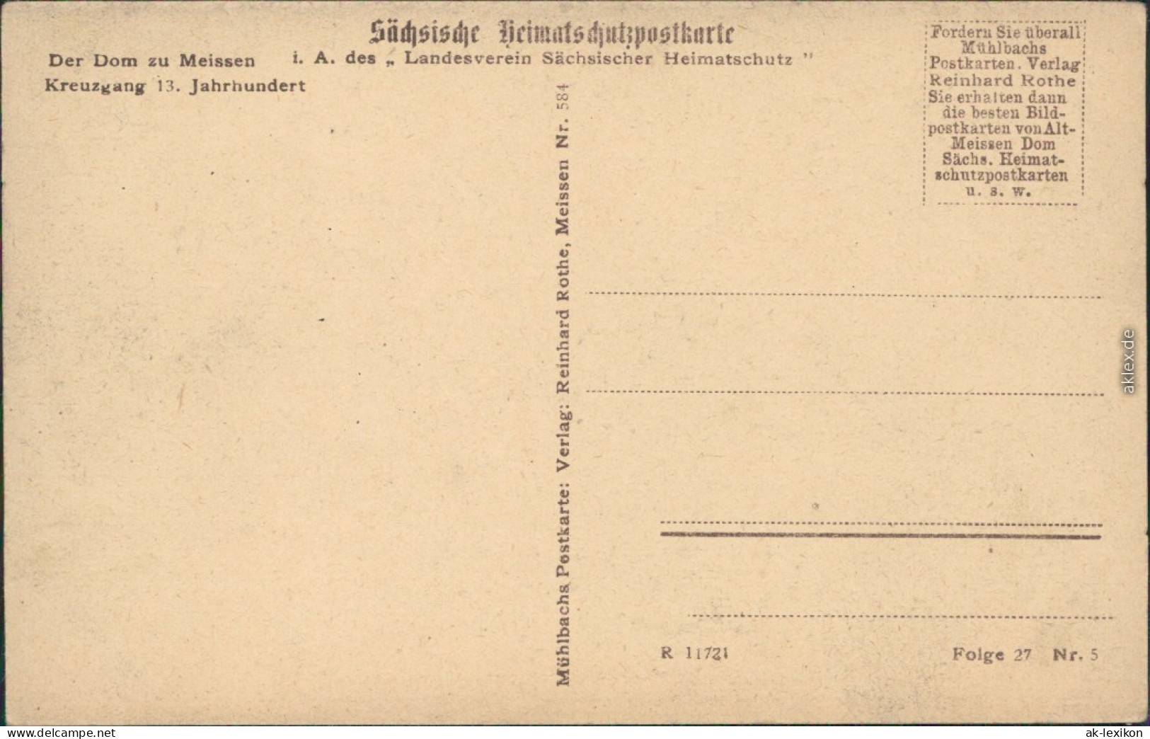 Ansichtskarte Meißen Kreuzgang - Dom 1918  - Meissen