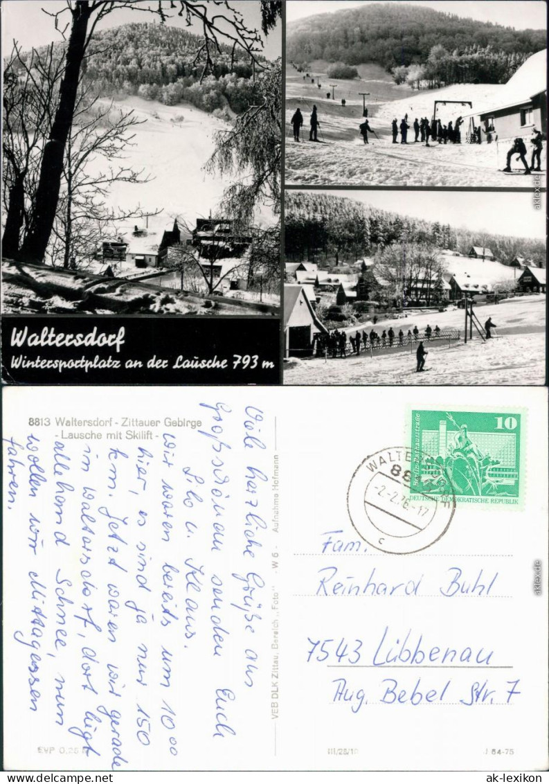 Ansichtskarte Waltersdorf-Großschönau (Sachsen) Lausche Mit Skilift 1975 - Grossschönau (Sachsen)