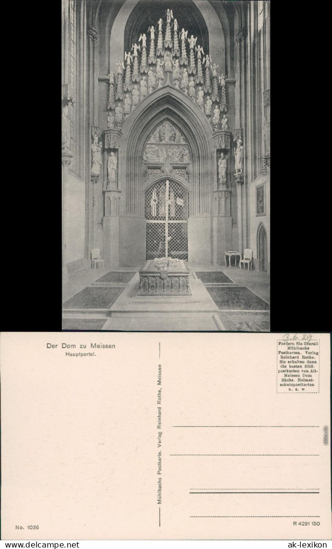 Ansichtskarte Meißen Hauptportal 1929 - Meissen