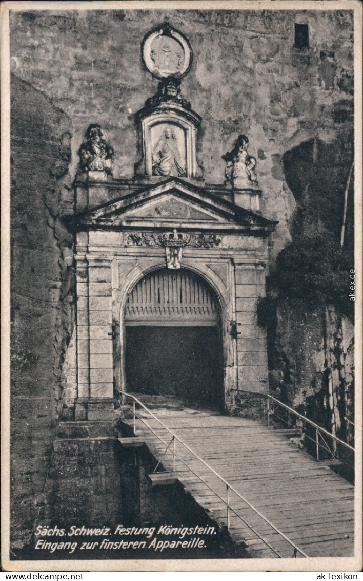 Königstein (Sächsische Schweiz) Eingang Zur Finsteren Appareille 1932 - Koenigstein (Saechs. Schw.)