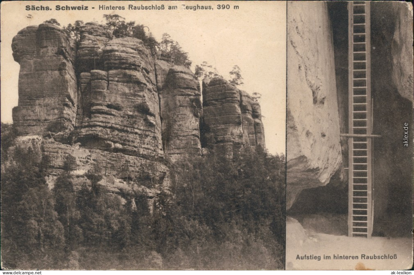 Schmilka Hinteres Raubschloss, Aufstieg Im Hinteren Raubschloss 1916 - Schmilka