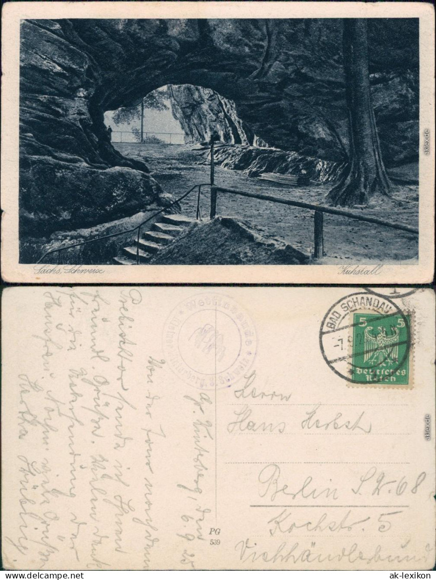 Kirnitzschtal Kuhstall, Himmelsleiter - Sächsische Schweiz 1925  - Kirnitzschtal