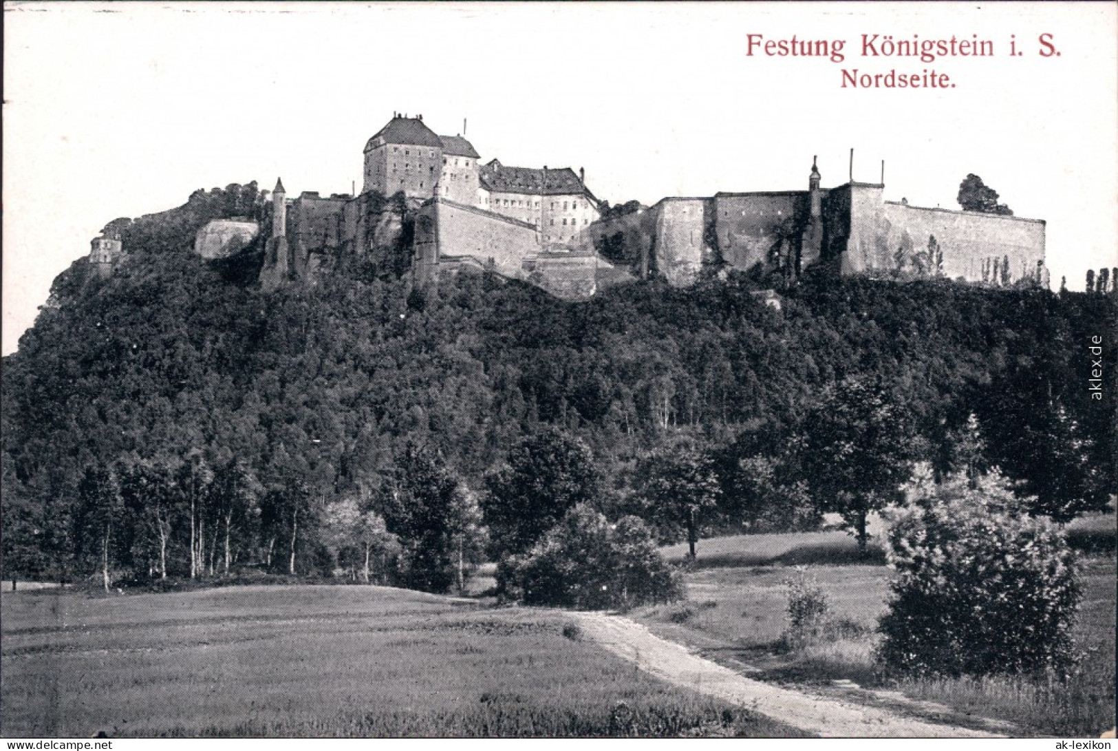Königstein (Sächsische Schweiz) Festung Königstein - Nordseite 1918  - Koenigstein (Saechs. Schw.)