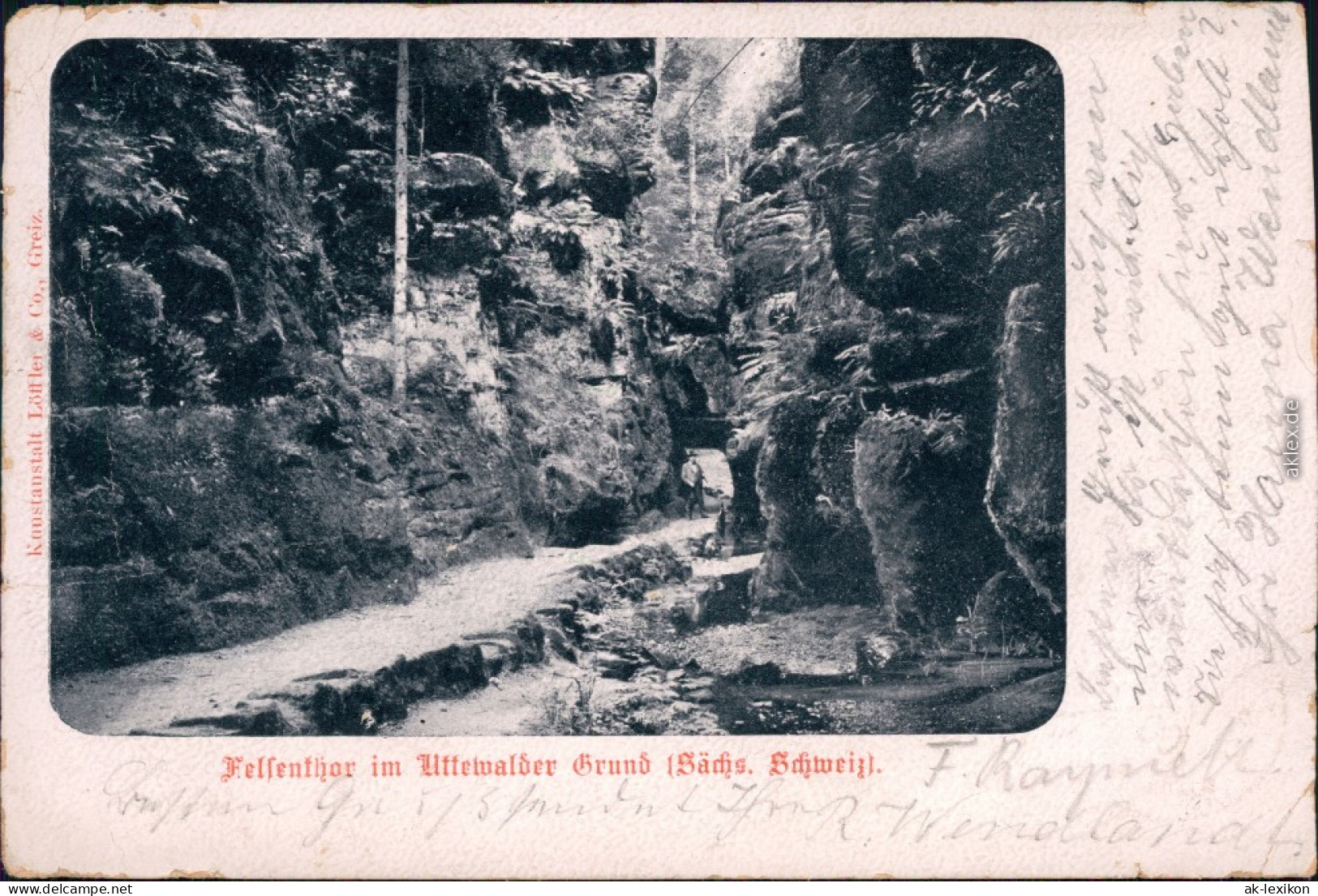 Ansichtskarte Wehlen Partie Im Uttewalder Grund Sächsische Schweiz 1900 - Wehlen