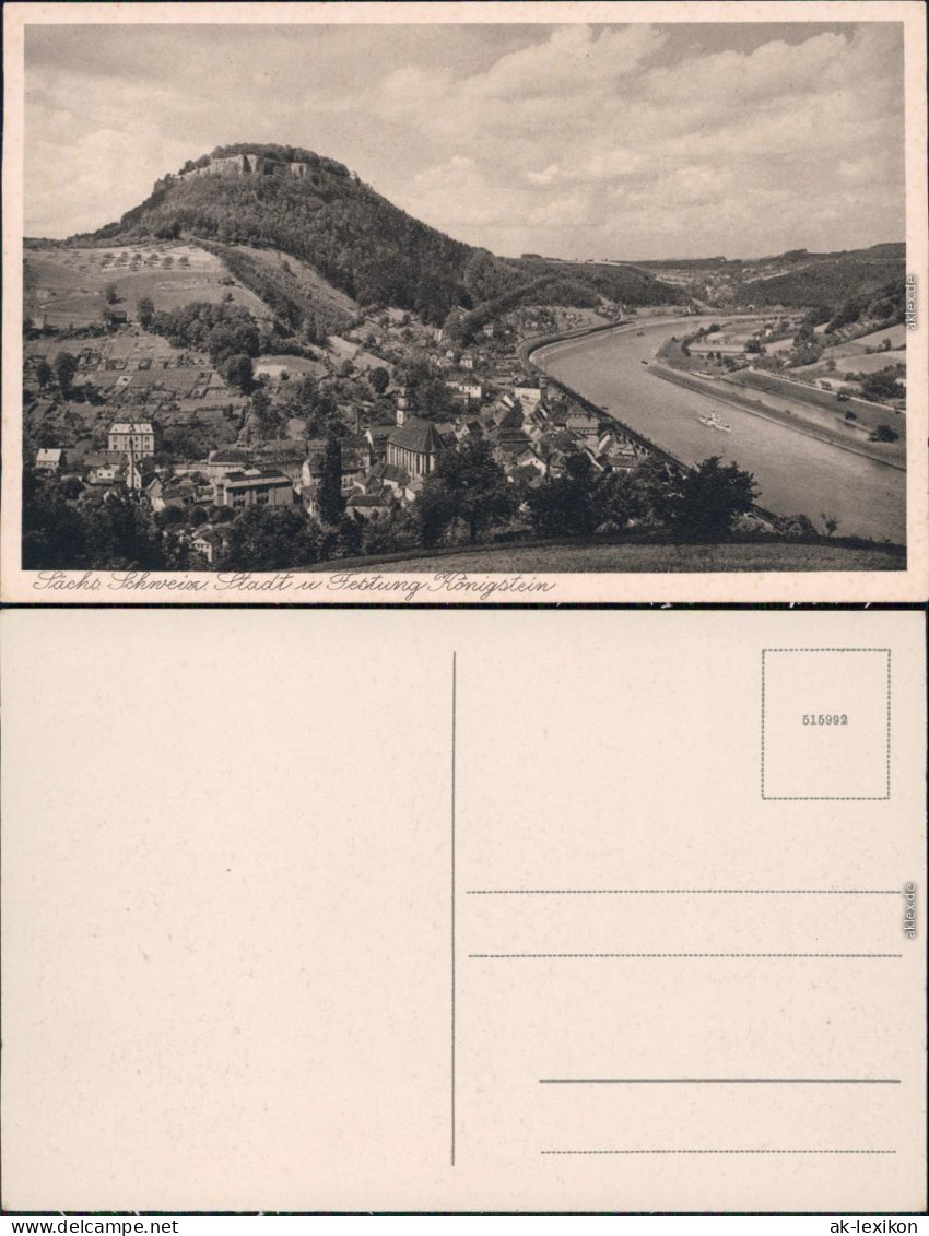 Ansichtskarte Königstein (Sächsische Schweiz) Panorama Ansicht 1928  - Königstein (Sächs. Schw.)