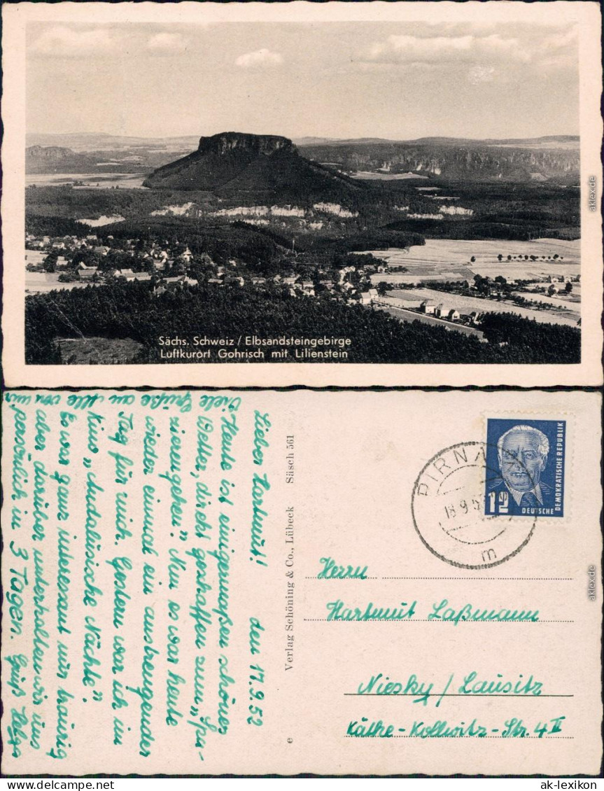 Ansichtskarte Gohrisch (Sächs. Schweiz) Gohrisch Mit Lilienstein 1952 - Gohrisch