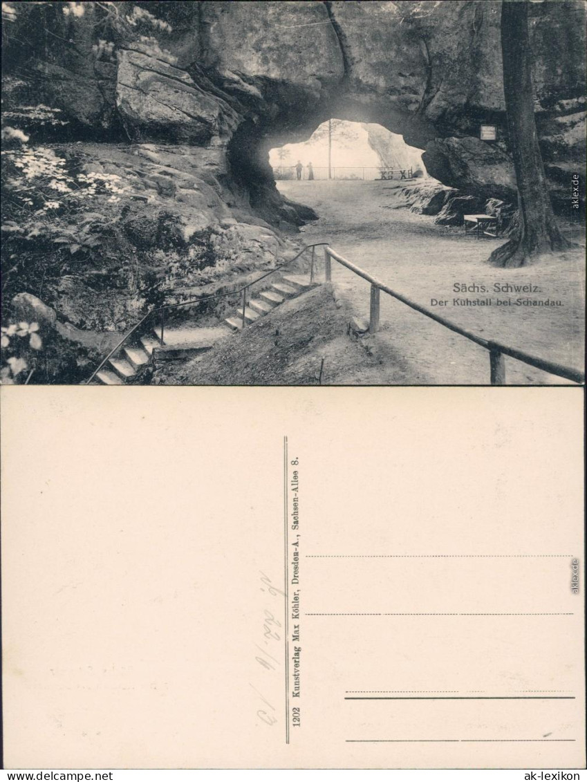 Ansichtskarte Kirnitzschtal Kuhstall Bei Schandau 1913 - Kirnitzschtal