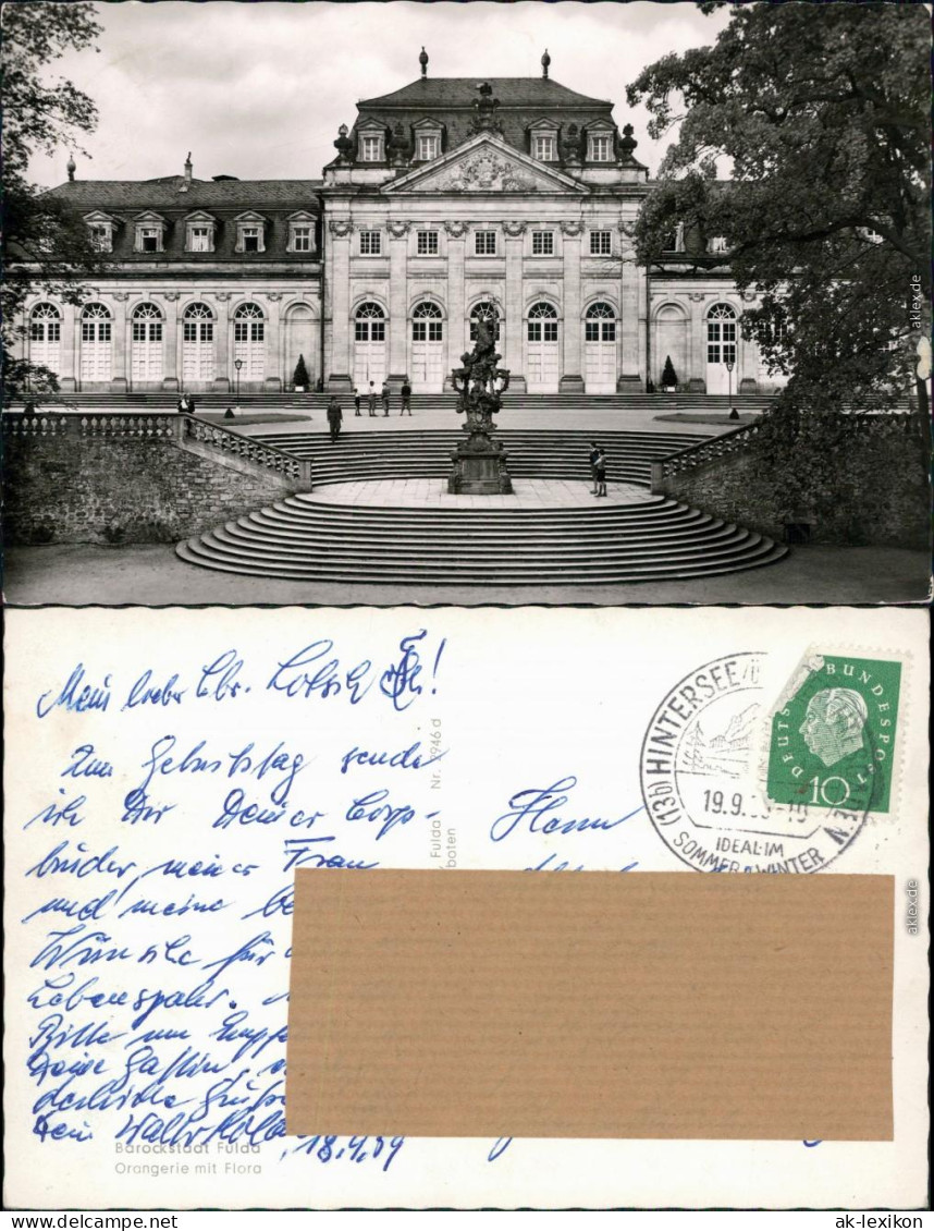Ansichtskarte Fulda Orangerie Mit Flora 1959 - Fulda