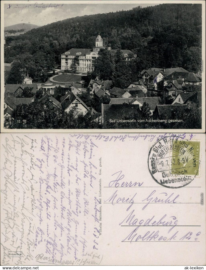 Ansichtskarte Ansichtskarte Bad Liebenstein Vom Aschenberg Gesehen 1932  - Bad Liebenstein