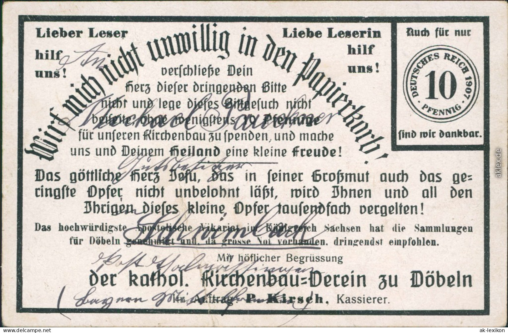Döbeln Panoramablick Großen Schornstein In Der Mitte(Zeichnung) 1907 - Doebeln