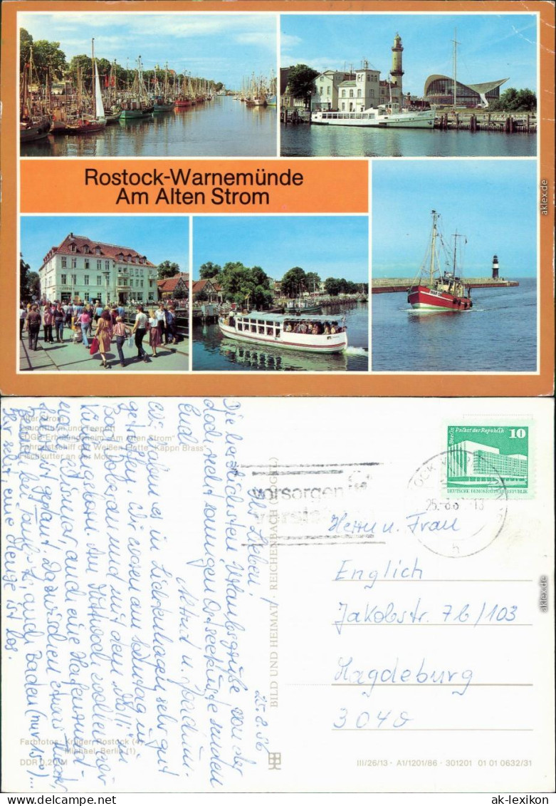 Warnemünde Rostock  Teepott Weißen Flotte Käppn Brass, Fischkutter  Mole 1986 - Rostock