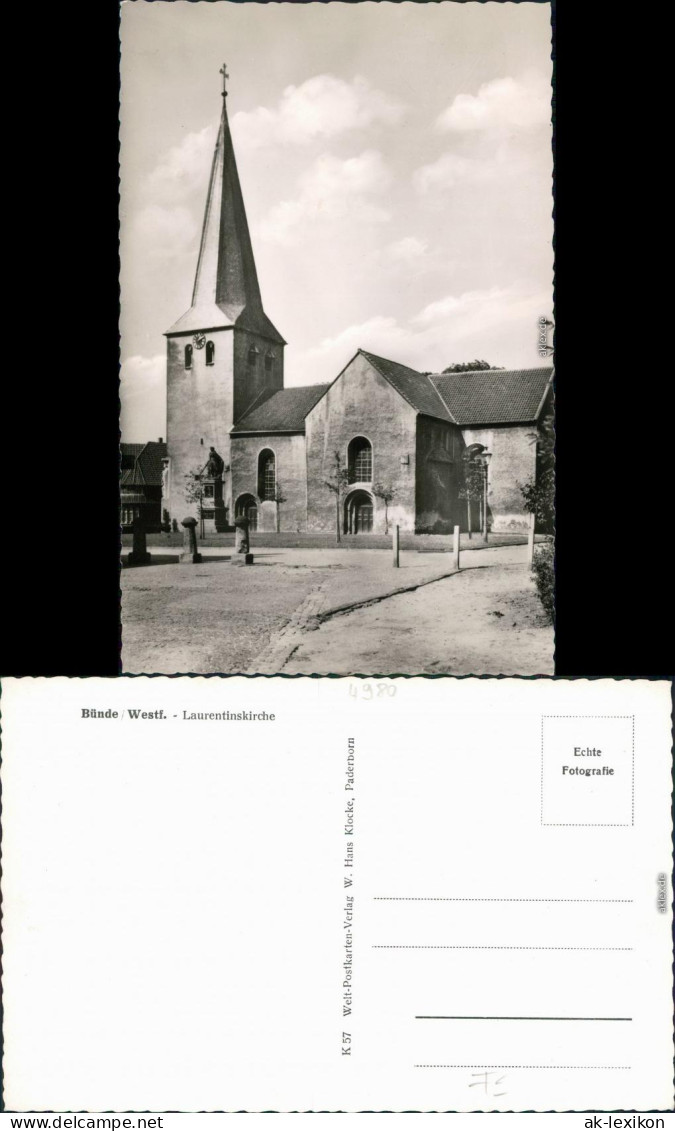 Ansichtskarte Bünde Laurentinskirche 1962 - Buende