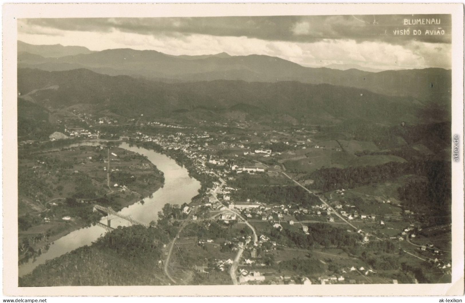 Fotokarte Luftbild Blumenau (Brasilien) Brasil 1. Flug über Die Stadt 1932 - Non Classés