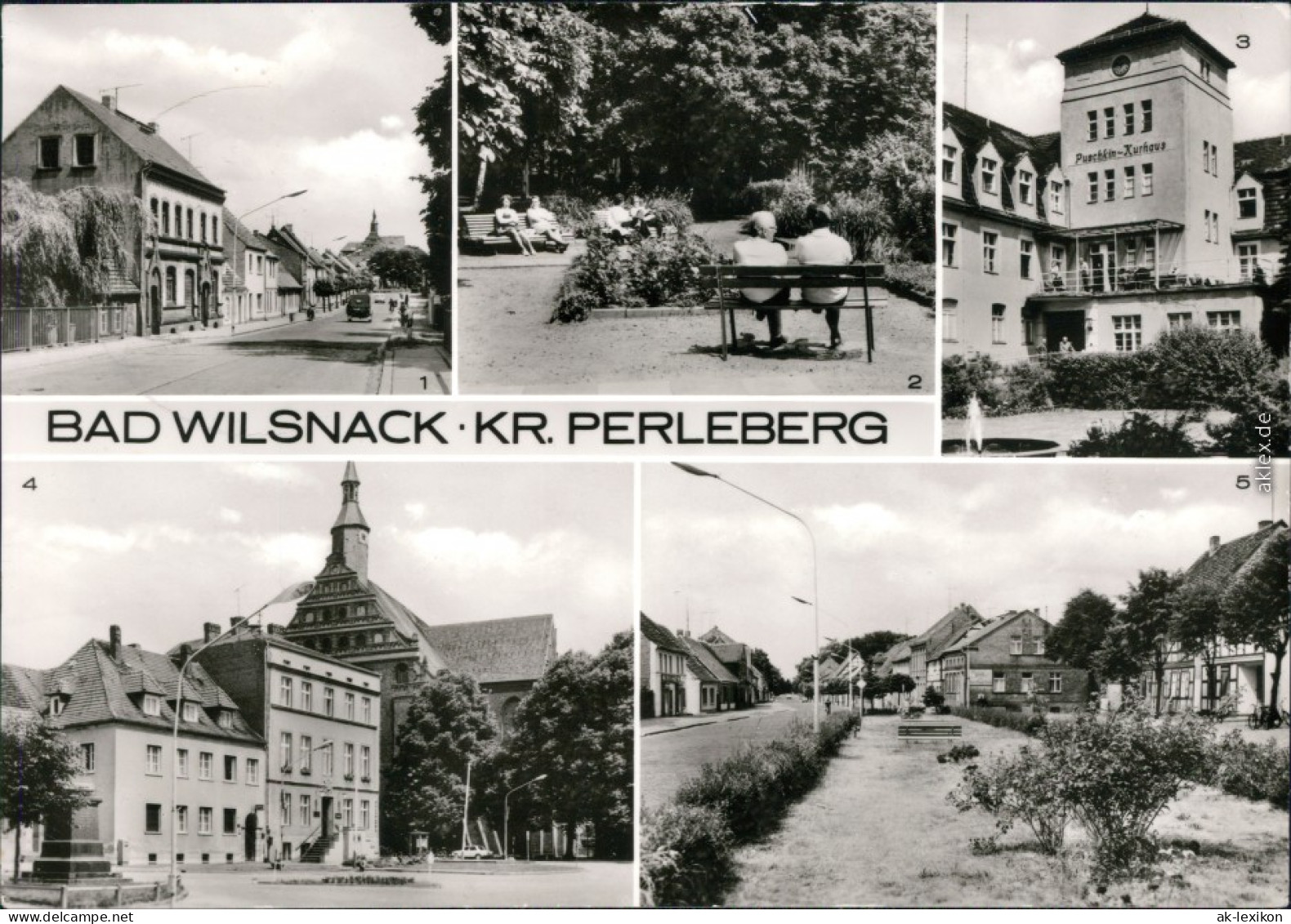 Ansichtskarte Bad Wilsnack Straßen, Kurpark, Kurhäuser, Rathaus 1980 - Bad Wilsnack