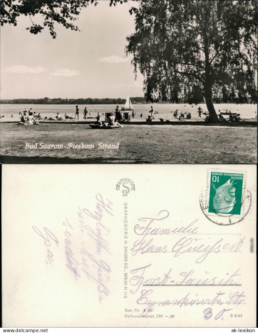 Ansichtskarte Pieskow-Bad Saarow Strand 1963 - Bad Saarow