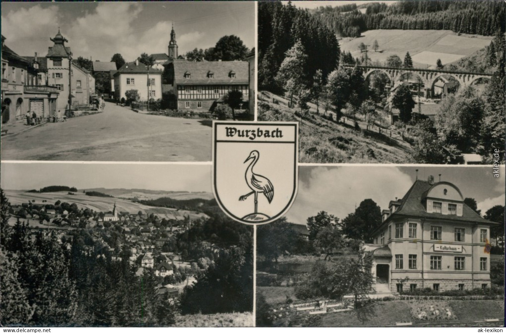 Ansichtskarte Wurzbach Stadtmitte, Brücke, Überblick, Kaufhaus 1960 - Wurzbach