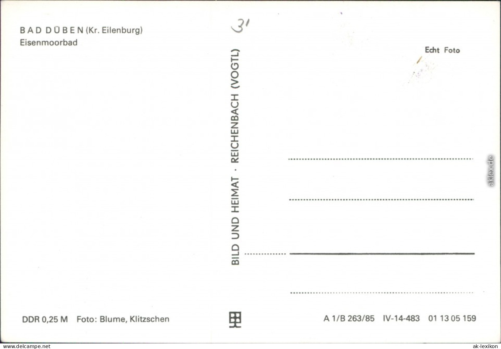 Ansichtskarte Bad Düben Heilbad (Eisen-Moorbad) 1985 - Bad Dueben
