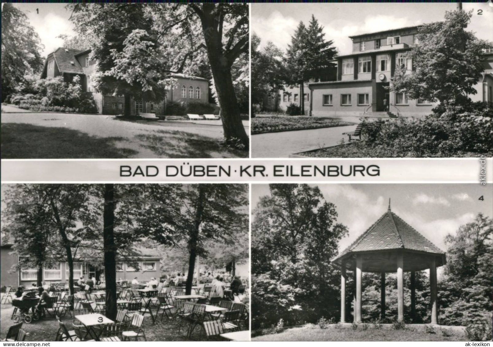 Ansichtskarte Bad Düben Kurhaus, Eisenmoorbad, Kulturhaus, Kurpark 1985 - Bad Düben