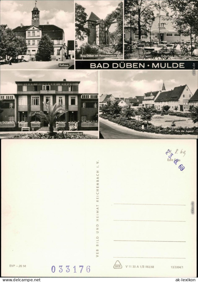 Bad Düben Rathaus, Burg Düben, Kulturhaus Des Moorbades  Platz Der Jugend 1969 - Bad Düben
