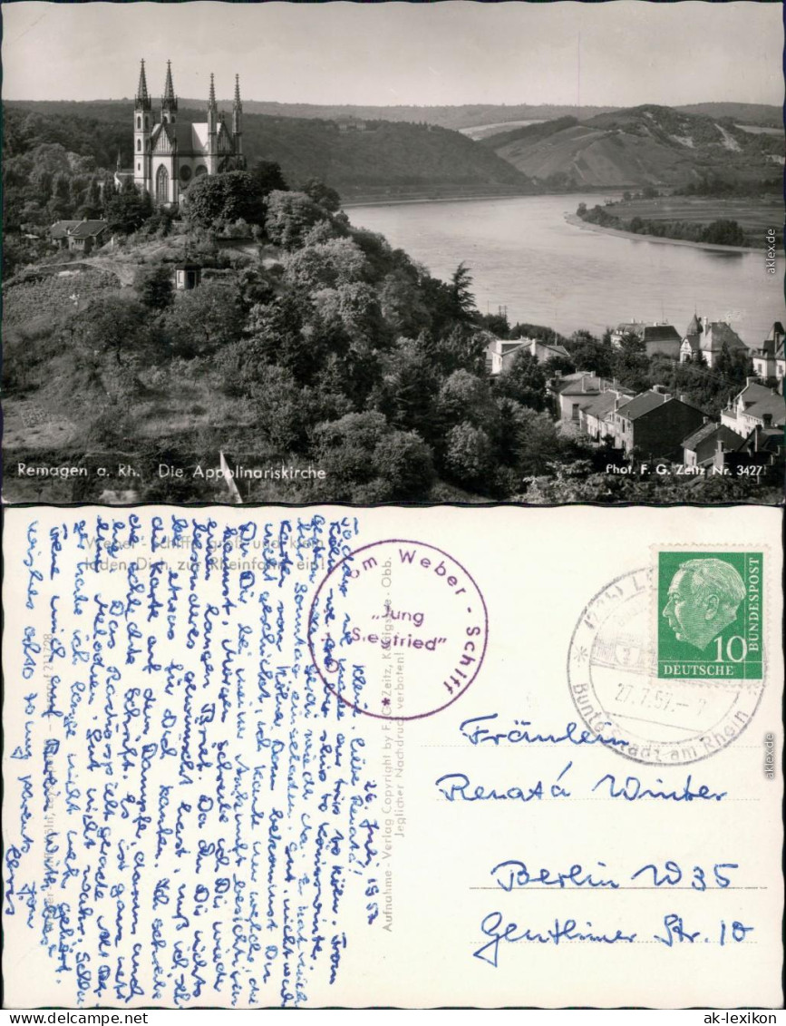 Ansichtskarte Remagen Apollinariskirche 1957 - Remagen