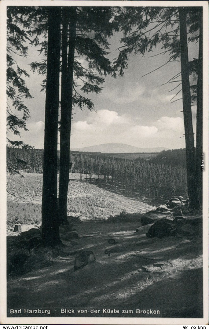 Ansichtskarte Bad Harzburg Blick Von Der Küste Zum Brocken 1936 - Bad Harzburg