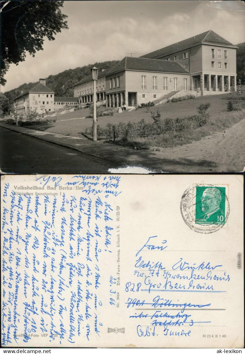 Ansichtskarte Bad Berka Klinisches Sanatorium I 1965 - Bad Berka