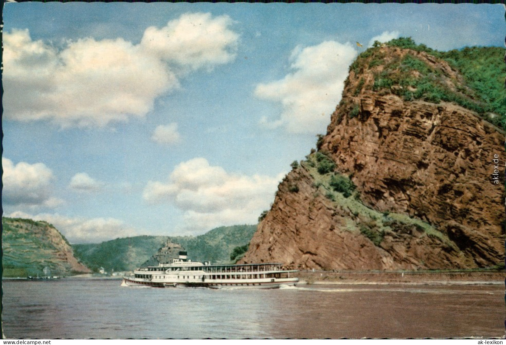 Ansichtskarte St. Goarshausen Die Loreley Mit Dampfer 1959 - Loreley