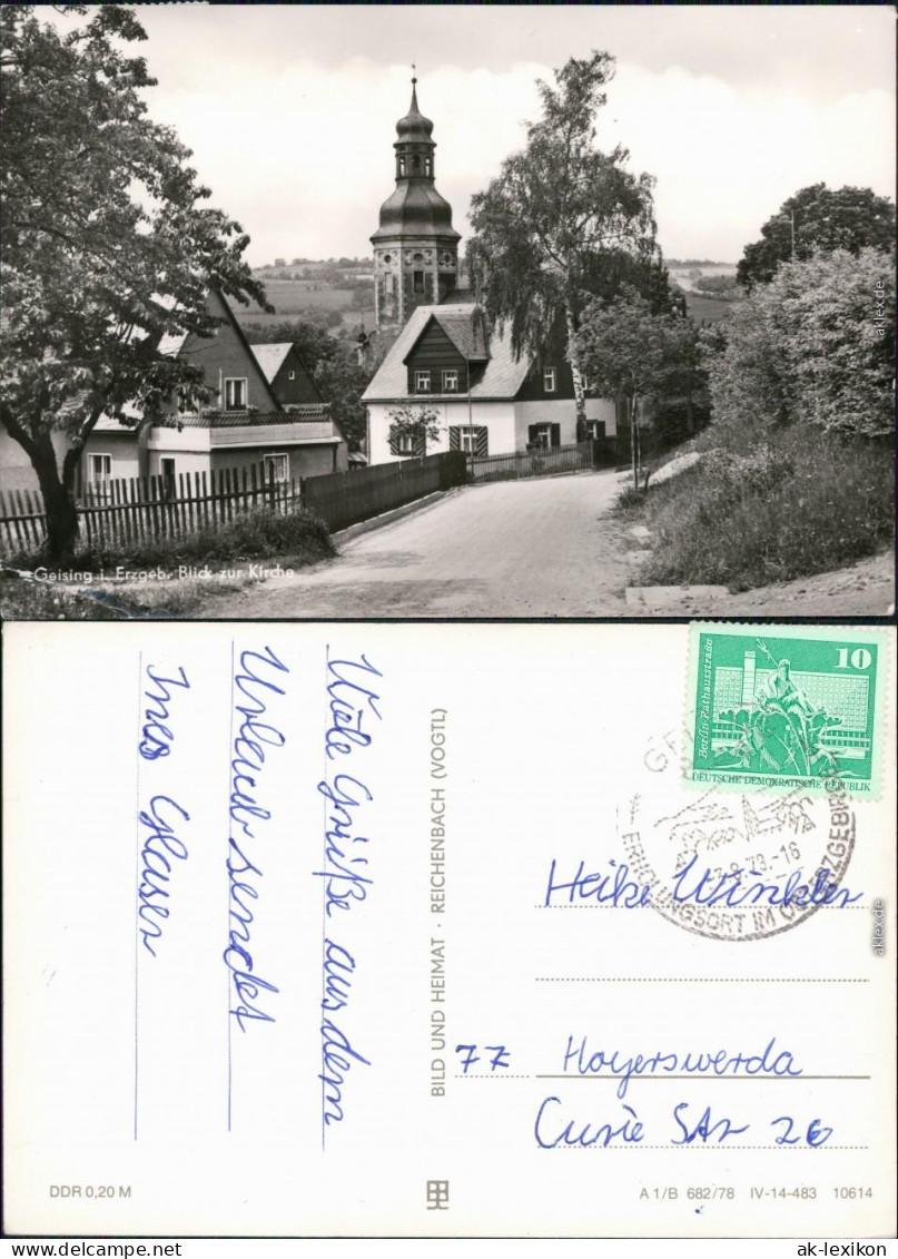 Ansichtskarte Geising-Altenberg (Erzgebirge) Kirche 1978 - Geising