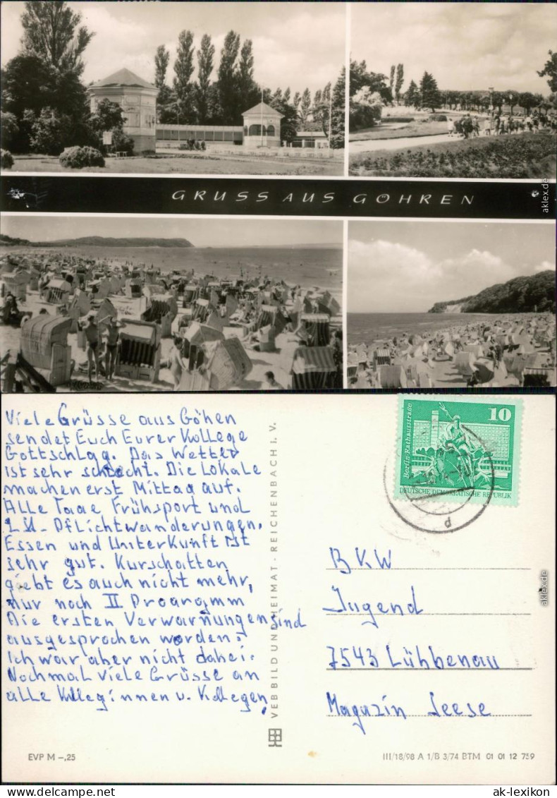 Göhren (Rügen) Ortsmotiv, Wanderung Strandkörben Und Badegästen 1974 - Göhren