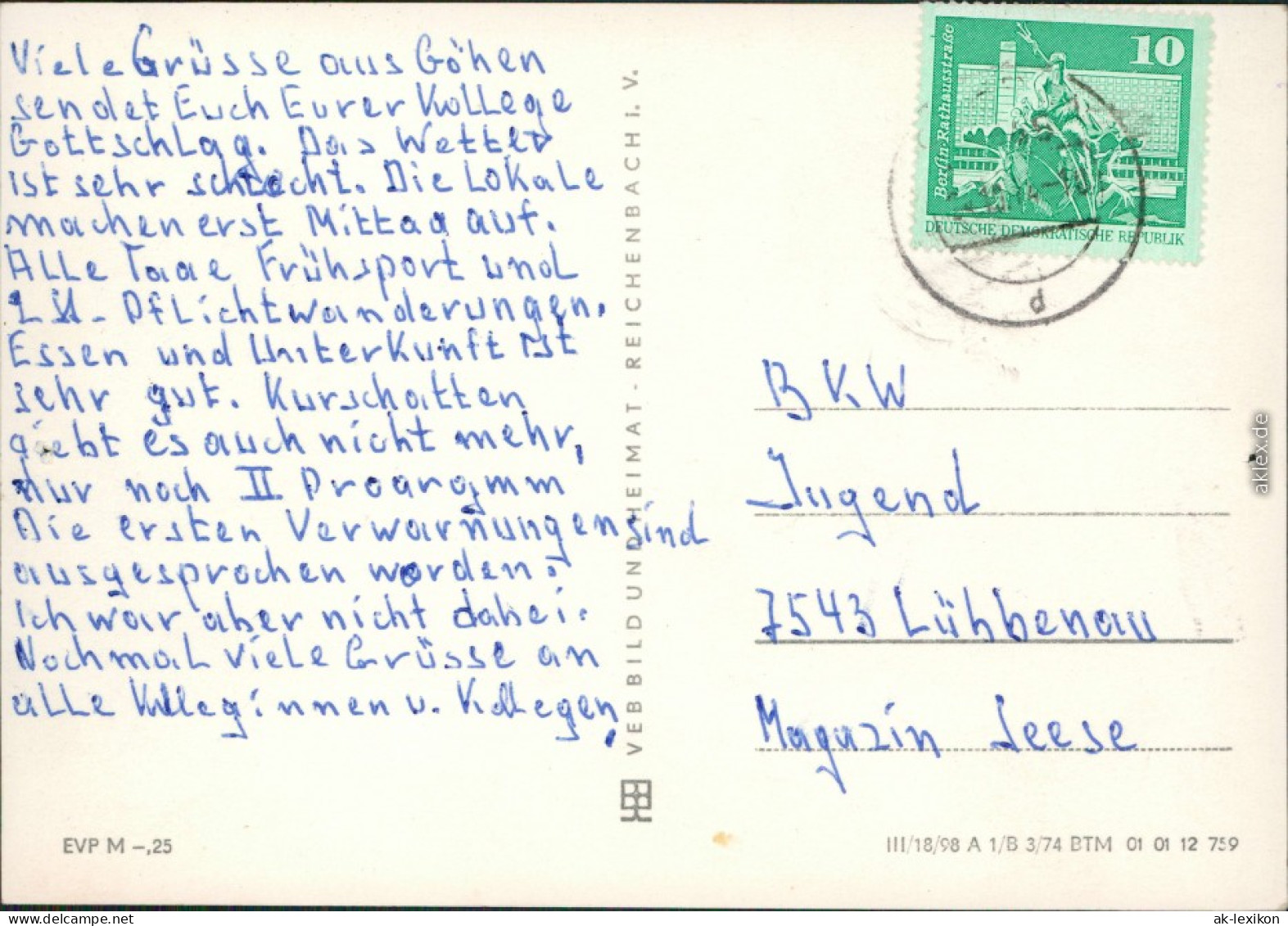 Göhren (Rügen) Ortsmotiv, Wanderung Strandkörben Und Badegästen 1974 - Goehren