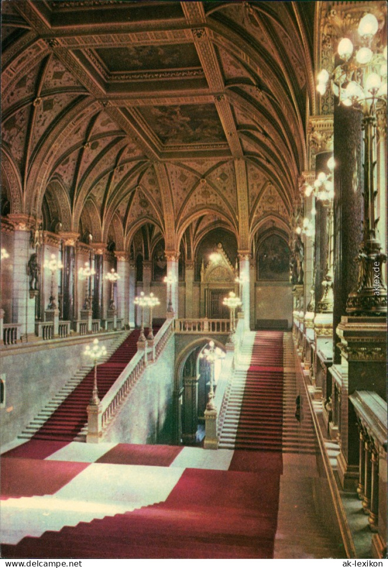 Ansichtskarte Budapest Országház/Parlament: Haupttreppenhaus 1999 - Hungary