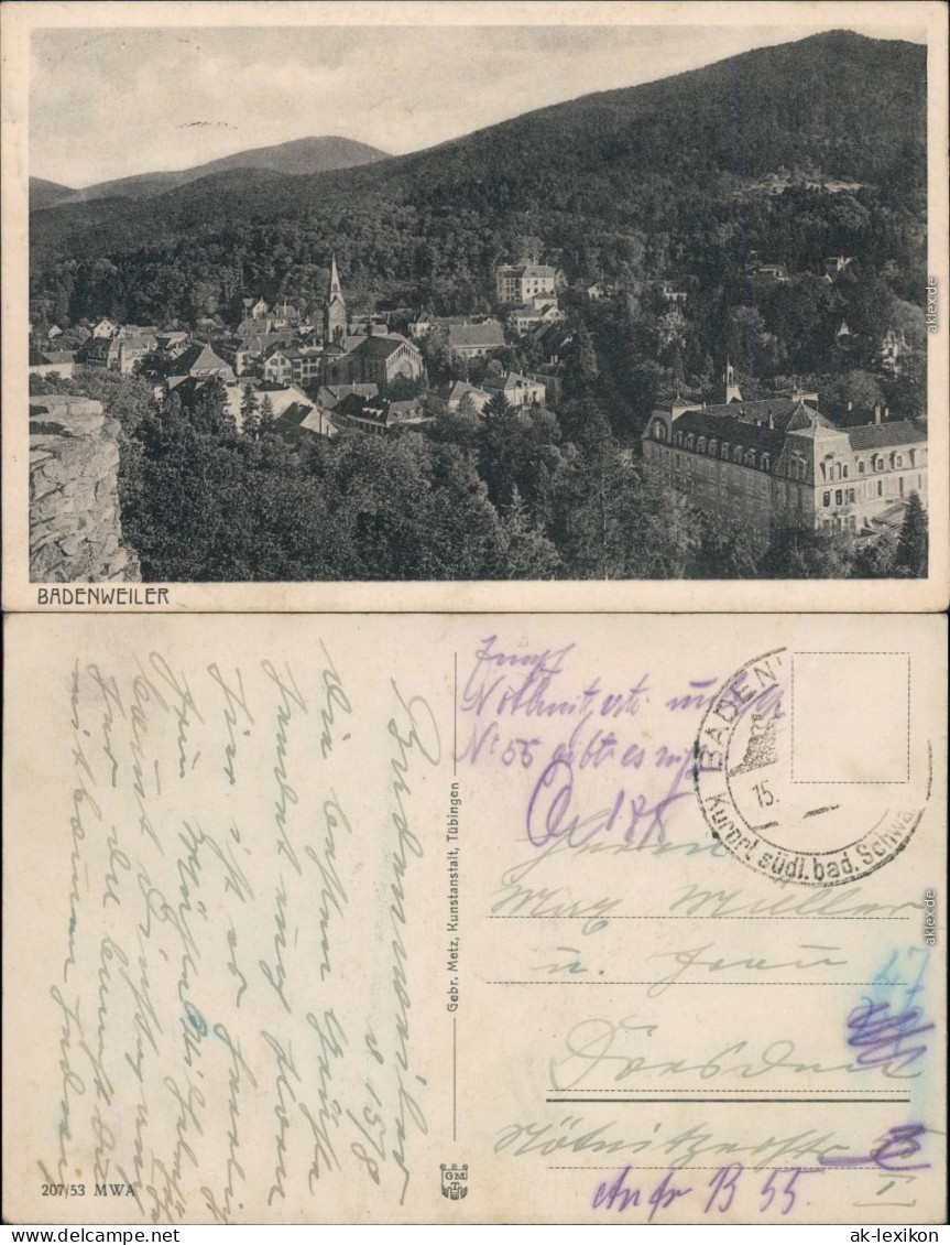 Ansichtskarte Badenweiler Panorama-Ansicht 1953 - Badenweiler