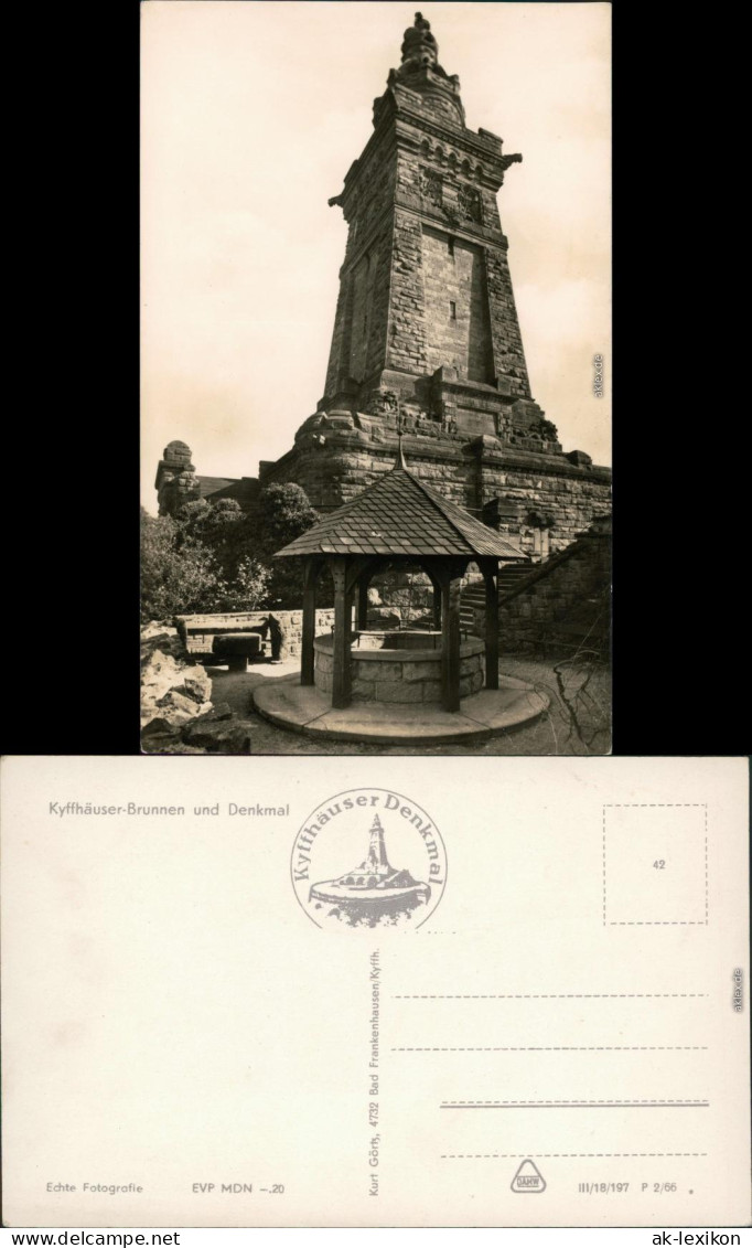 Ansichtskarte Kelbra (Kyffhäuser) Kyffhäuser-Brunnen Und Denkmal 1966 - Kyffhaeuser