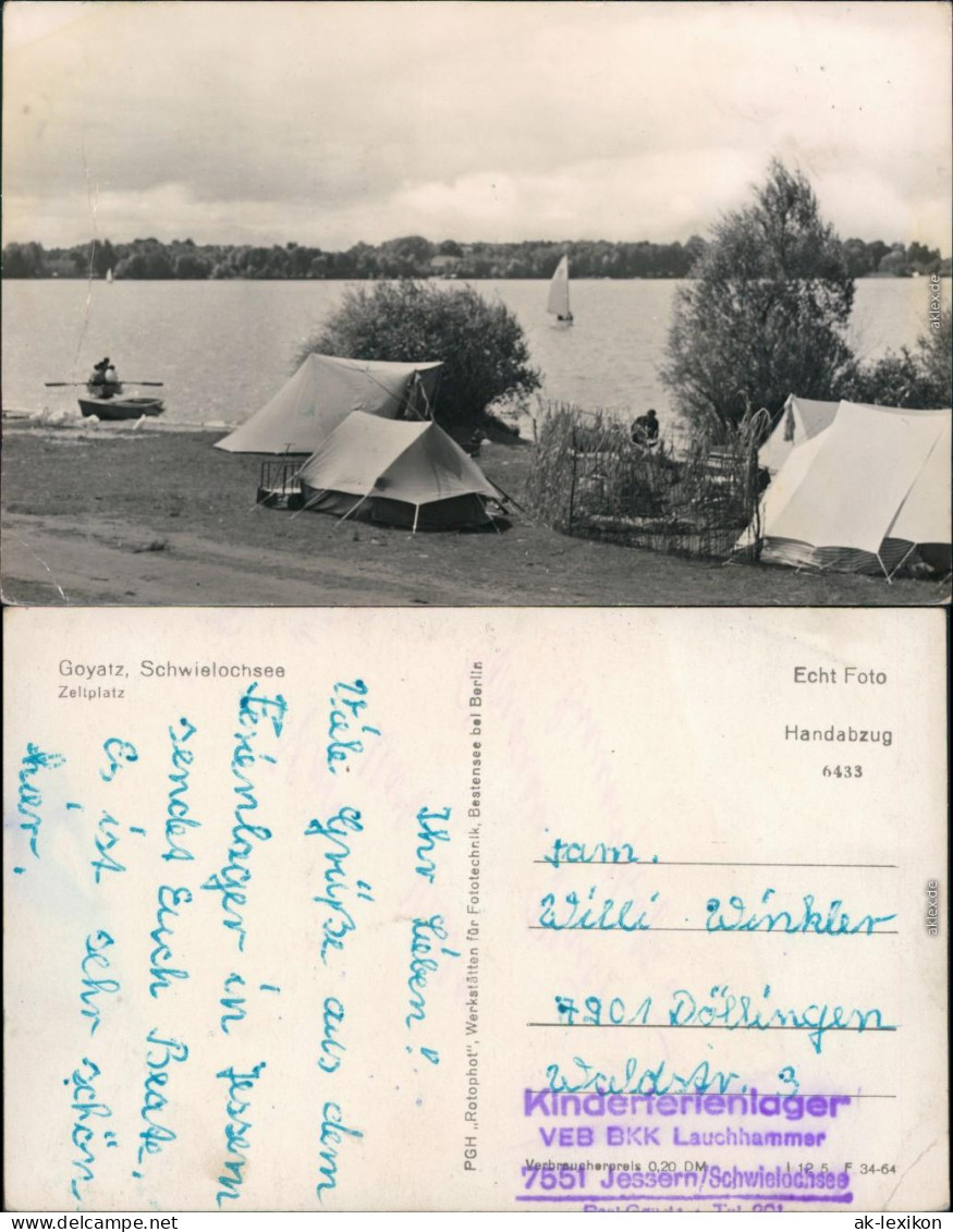 Ansichtskarte Goyatz-Schwielochsee Schwielochsee - Zeltplatz 1964 - Goyatz