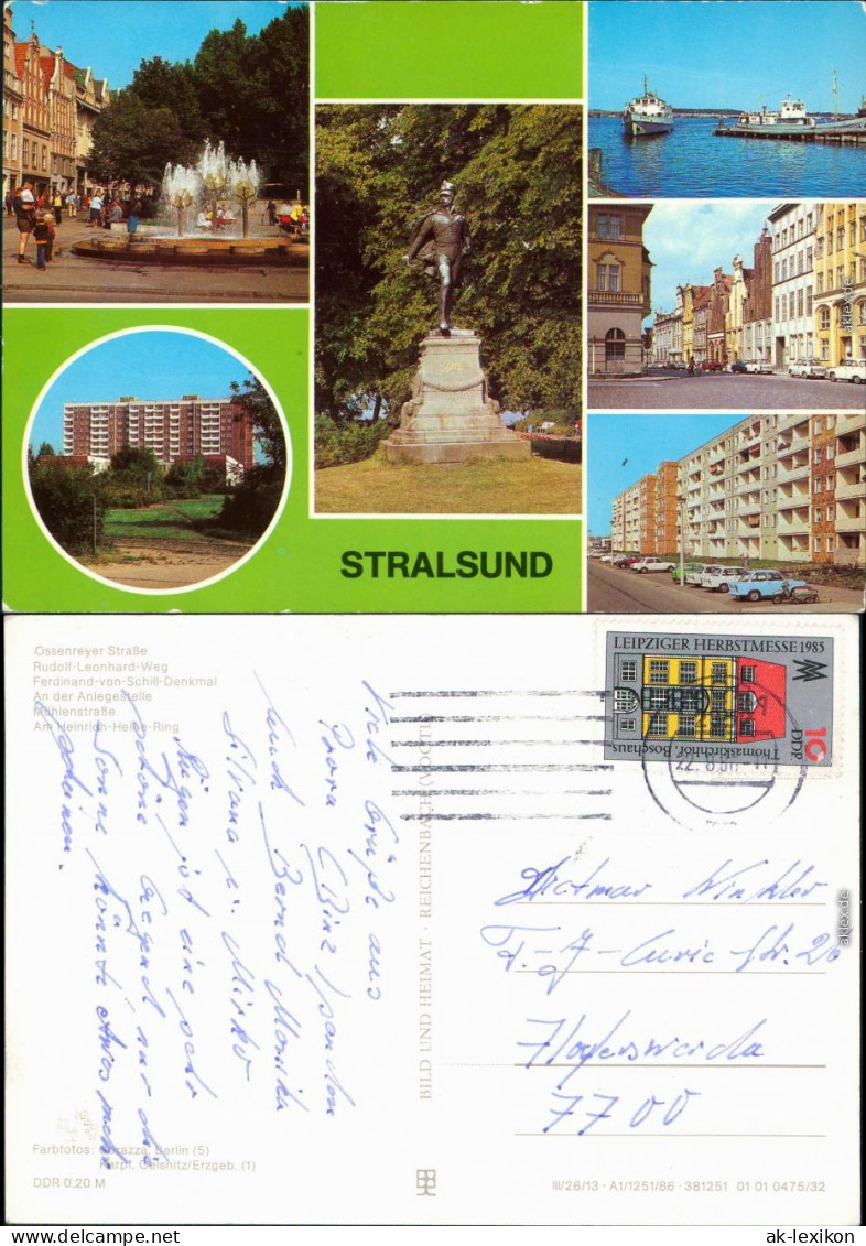 Stralsund Ossenreyer/Mühlenstraße Leonhard-Weg Schill-Denkmal Anlegestelle 1981 - Stralsund