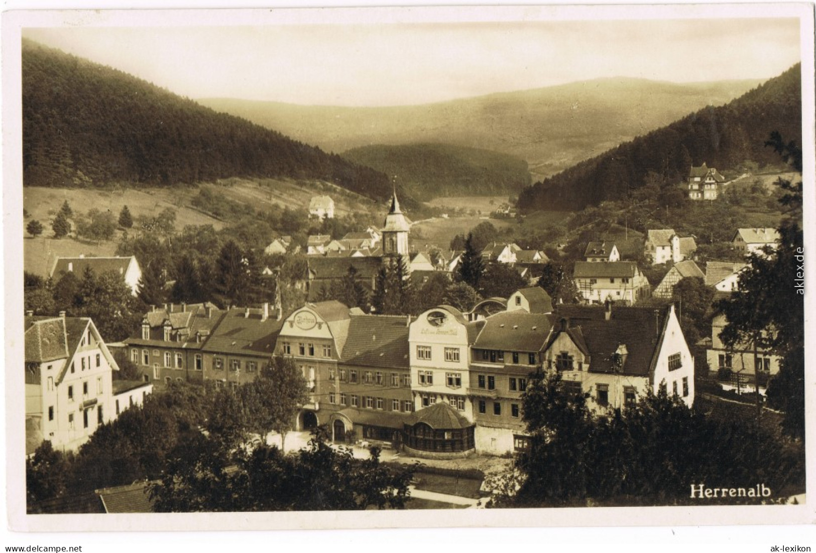 Ansichtskarte Bad Herrenalb Straßenpartie 1930  - Bad Herrenalb