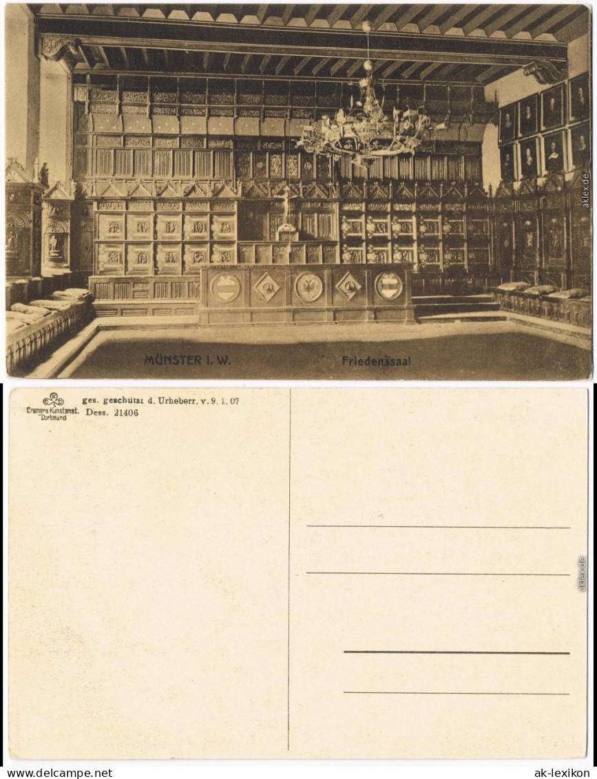 Ansichtskarte Münster (Westfalen) Friedenssaal - Rathaus 1912  - Muenster