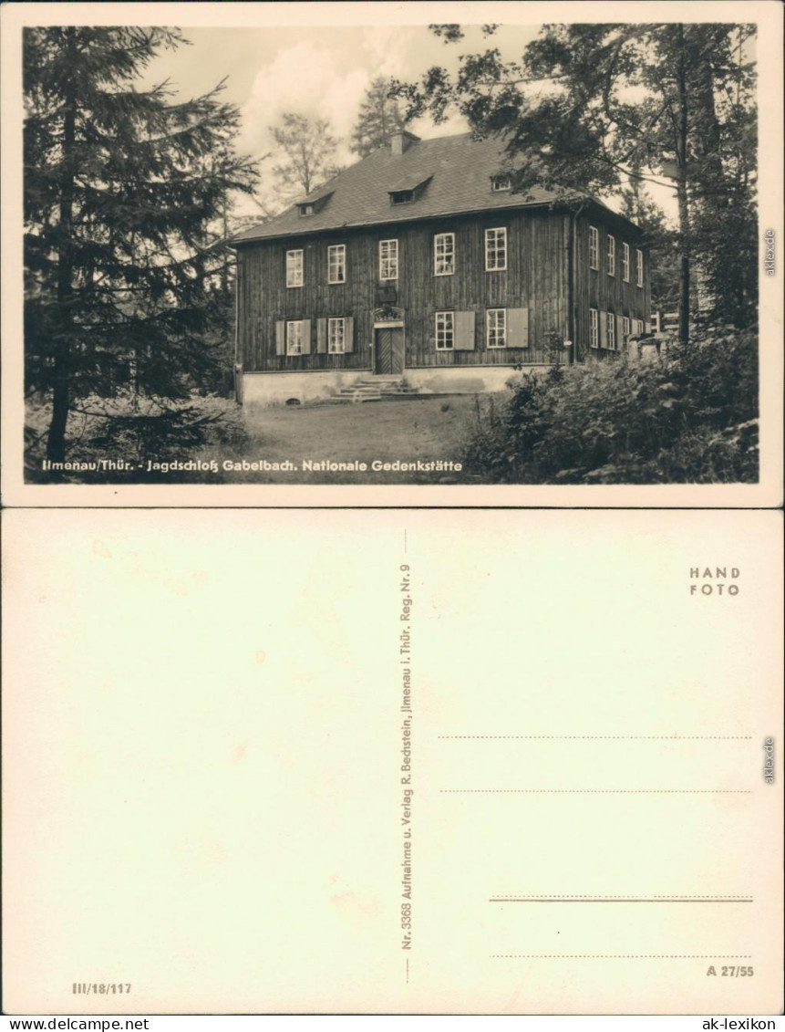 Ansichtskarte Ilmenau Jagdschloss Gabelbach 1955 - Ilmenau