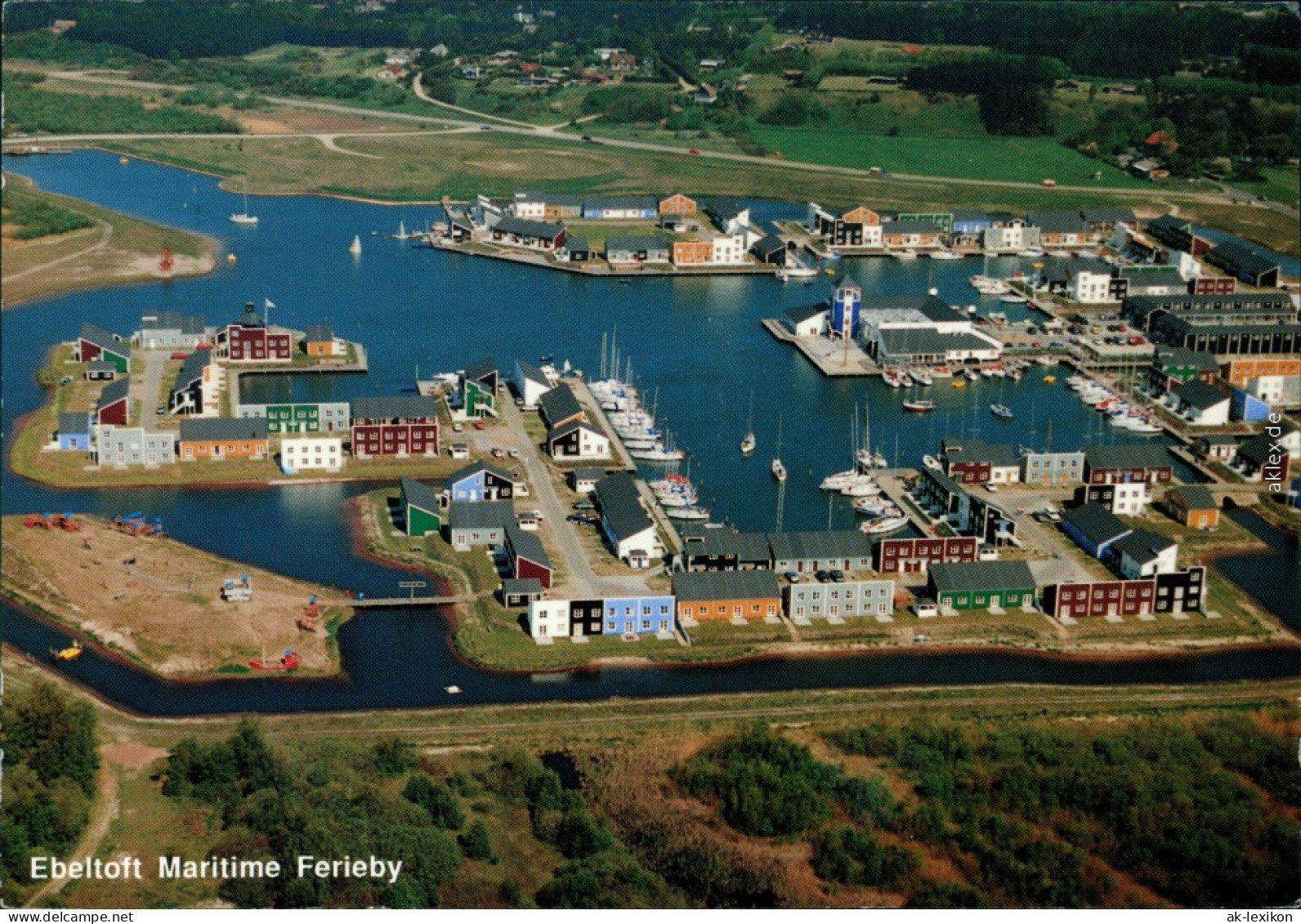 Ansichtskarte Ebeltoft Luftbild - Bootshafen 1998 - Danemark