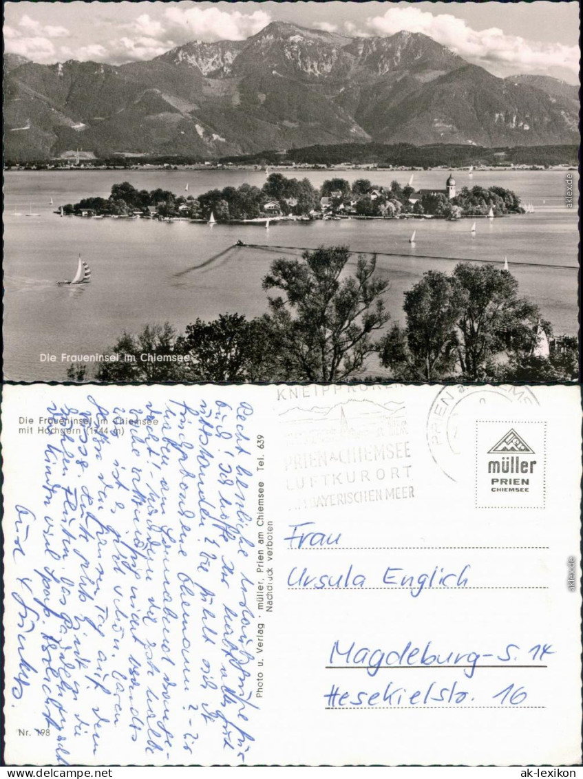 Ansichtskarte Chiemsee Fraueninsel - Chiemsee Mit Bergpanorama 1955 - Chiemgauer Alpen