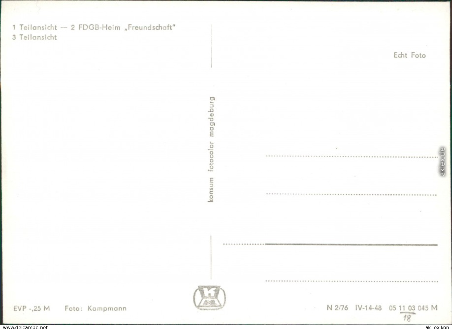 Manebach-Ilmenau Teilansicht, FDGB-Heim - Freundschaft, Panorama 1976 - Ilmenau