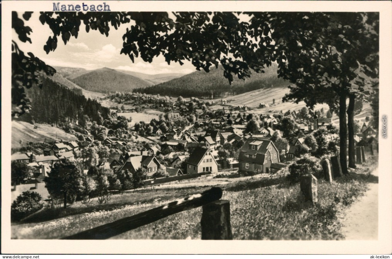 Ansichtskarte Manebach-Ilmenau Panorama-Ansicht 1955 - Ilmenau